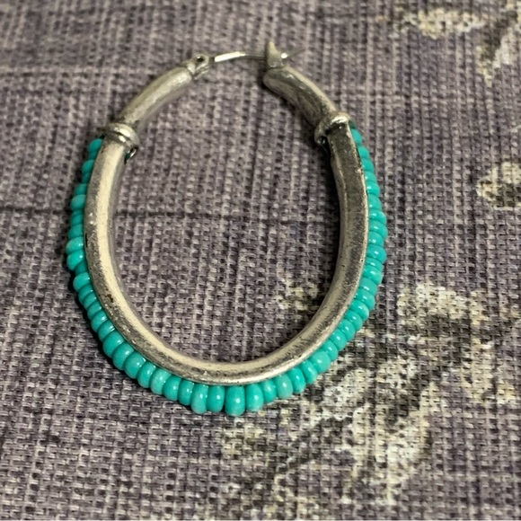 Costume Earrings Turquoise Oval Earrings - Picture 3 of 14